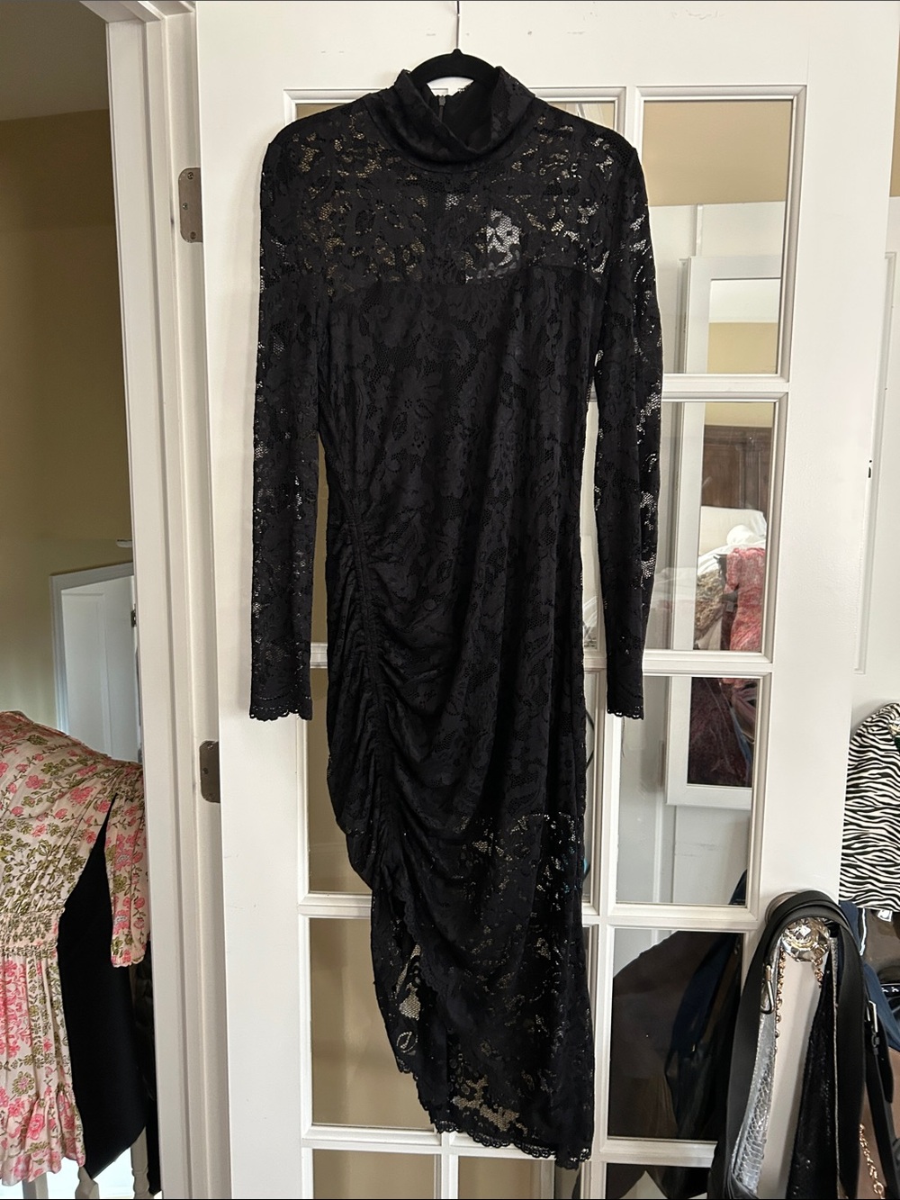 Generation Love Black Lace Long-Sleeve Turtleneck Dress